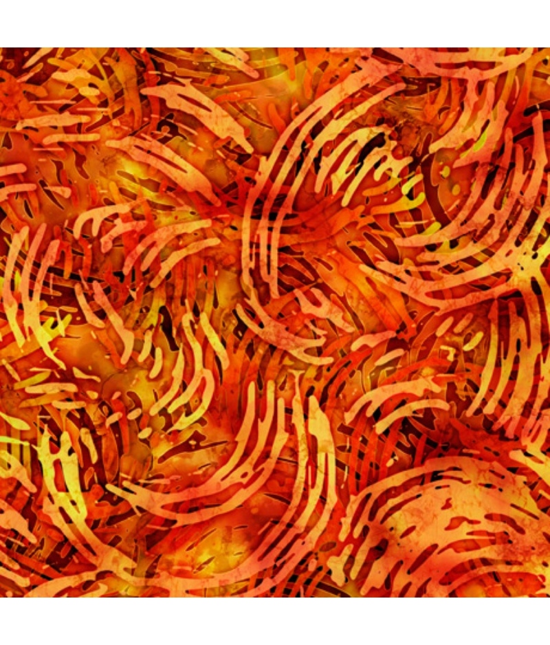 Tela QT Fabrics Tropicalia Swirl Geo Burnt Orange 28192-O