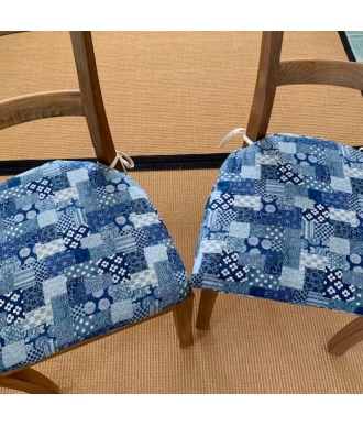 Tela Japonesa Tramada Sevenberry Boro 88500-3-2 Azul silla